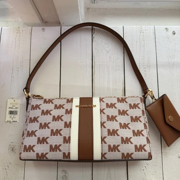 Michael Kors | Vincent Logo Shoulder Bag with Pochette, Medium - Picture 8 of 14